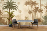 Tree printing wallpaper with upward-growing tree design